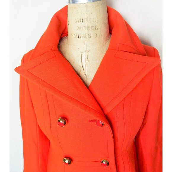 Vintage 1970s Howard Wolf Womens Orange Red Pant Suit Double Beast - Picture 2 of 13